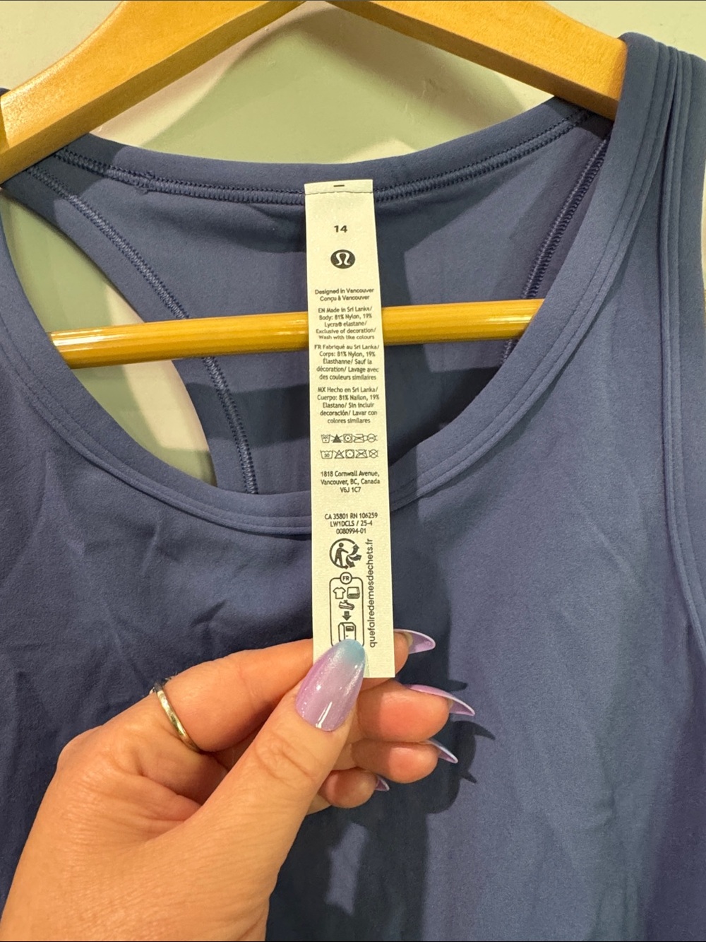 Lululemon blue Racerback Tank - Picture 5 of 5